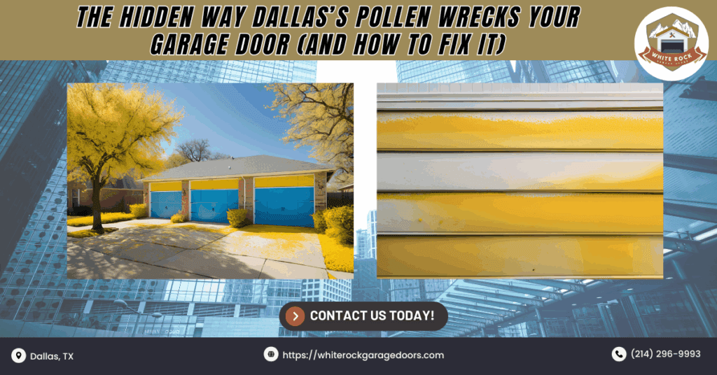 garage door pollen damage